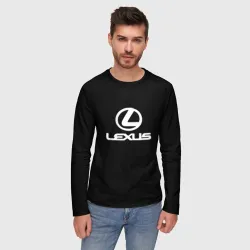 Мужской лонгслив 3D Lexus white logo - фото 2