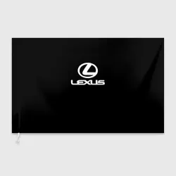 Флаг 3D Lexus white logo