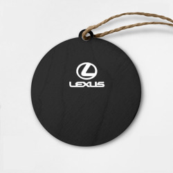 Деревянная игрушка круг Lexus white logo