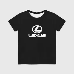 Детская футболка 3D Lexus white logo