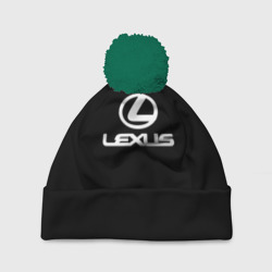 Lexus white logo – Шапка 3D c помпоном с принтом купить