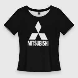 Mitsubishi logo white – Женская футболка 3D Slim с принтом купить