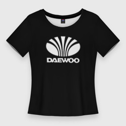 Daewoo white logo – Женская футболка 3D Slim с принтом купить