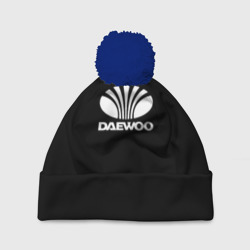 Daewoo white logo – Шапка 3D c помпоном с принтом купить