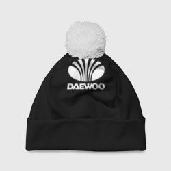 Daewoo white logo – Шапка 3D c помпоном с принтом купить