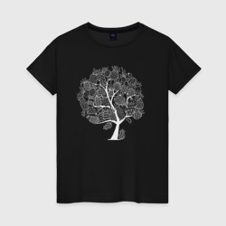 Дерево с ананасами – Женская футболка хлопок с принтом купить со скидкой в -20%