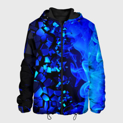 Осколки плиток и синий огонь – Мужская куртка 3D с принтом купить со скидкой в -10%