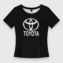 Toyota white logo – Женская футболка 3D Slim с принтом купить