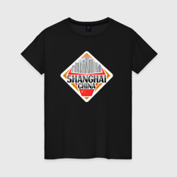 Shanghai China – Женская футболка хлопок с принтом купить со скидкой в -20%