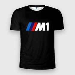 BMW m1 logo – Мужская футболка 3D Slim с принтом купить со скидкой в -9%