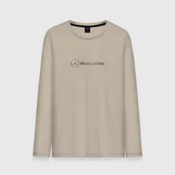 Мужской лонгслив хлопок Mercedes benz logo grey