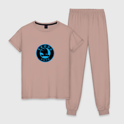 Skoda logo blue – Женская пижама хлопок с принтом купить со скидкой в -10%