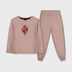 Гранатовое сердце – Детская пижама с лонгсливом хлопок с принтом купить