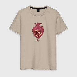 Гранатовое сердце – Мужская футболка хлопок с принтом купить со скидкой в -20%