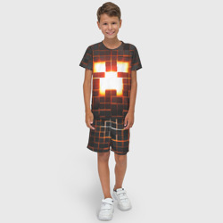 Детский костюм с шортами 3D Скин крипера майнкрафт glowing face - фото 2