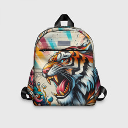 Свирепый тигр - граффити нейросеть – Детский рюкзак 3D с принтом купить со скидкой в -33%