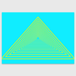 Неоновый с контурными треугольниками – Поздравительная открытка с принтом купить