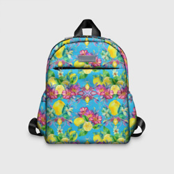 Акварельные лимоны и цветы – Детский рюкзак 3D с принтом купить со скидкой в -33%