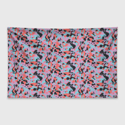 Неоновый пиксельный камуфляжный паттерн – Флаг-баннер с принтом купить