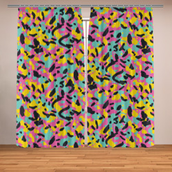 Пиксельный камуфляжный паттерн в неоновых цветах – Фотошторы с принтом купить