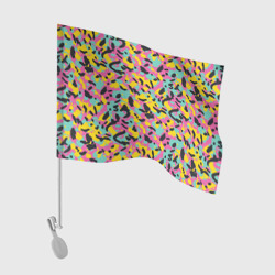 Пиксельный камуфляжный паттерн в неоновых цветах – Флаг для автомобиля с принтом купить