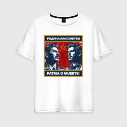 Сталин и Че Гевара – Женская футболка хлопок Oversize с принтом купить со скидкой в -16%