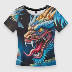Фантастический космический дракон - нейросеть – Женская футболка 3D Slim с принтом купить