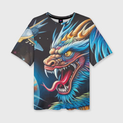 Фантастический космический дракон - нейросеть – Женская футболка oversize 3D с принтом купить со скидкой в -50%