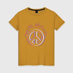 Пламя мира – Женская футболка хлопок с принтом купить со скидкой в -20%