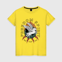 Свободный дух арт – Женская футболка хлопок с принтом купить со скидкой в -20%