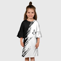Детское платье 3D Ассасинс Крид - белый и черный цвет - фото 2