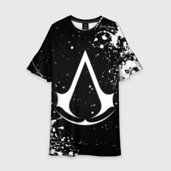 Детское платье 3D White logo of assasin