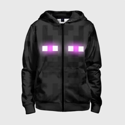 Детская толстовка 3D на молнии Эндермен майнкрафт