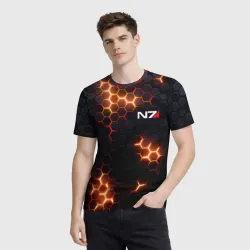 Мужская футболка 3D N7 mass effect logo - фото 2