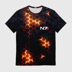 Мужская футболка 3D N7 mass effect logo