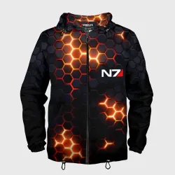 Мужская ветровка 3D N7 mass effect logo