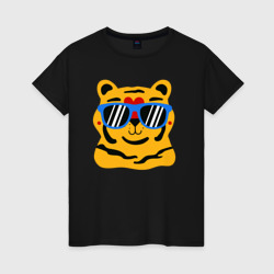 Тигр в очках – Женская футболка хлопок с принтом купить со скидкой в -20%