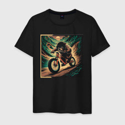 Медведь на горном велосипеде – Мужская футболка хлопок с принтом купить со скидкой в -20%
