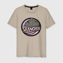Город Шанхай – Мужская футболка хлопок с принтом купить со скидкой в -20%