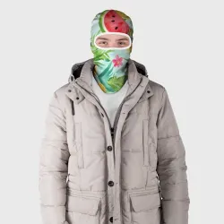 Балаклава 3D Дольки арбуза и апельсина акварель - фото 2