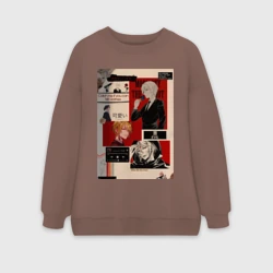 Женский свитшот oversize без начеса хлопок Патриотизм Мориарти Луис Джеймс коллаж