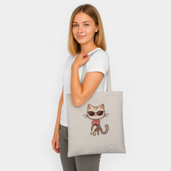 Шоппер BioNature Деловая кошка босс в очках внимательно смотрит - фото 2