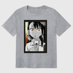 Женская футболка хлопок Oversize Не издевайся Нагаторо Хаясэ