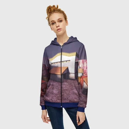 Женская толстовка 3D на молнии с принтом Counter Strike 1.6 de_nuke - картинка 3 Женская толстовка 3D на молнии Counter Strike 1.6 de_nuke - фото 3