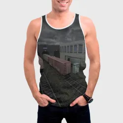 Мужская майка 3D Counter Strike 1.6 de_train - фото 2