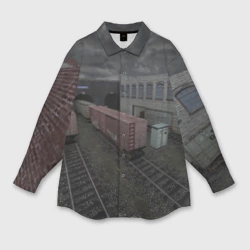 Мужская рубашка oversize 3D Counter Strike 1.6 de_train