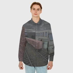 Мужская рубашка oversize 3D Counter Strike 1.6 de_train - фото 2