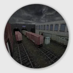 Круглый коврик для мышки Counter Strike 1.6 de_train