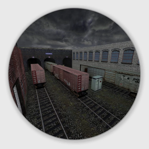 Круглый коврик для мышки Counter Strike 1.6 de_train