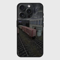 Чехол силиконовый для Apple iPhone 15 Pro матовый Counter Strike 1.6 de_train